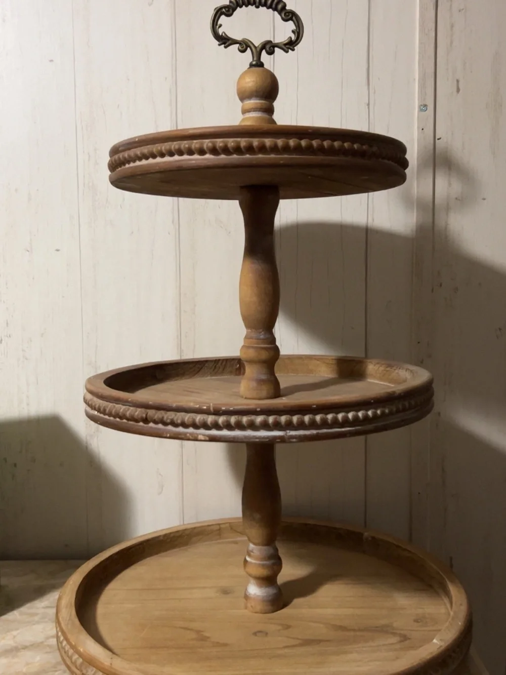 Wooden 3-Tier Serving Stand - Brown